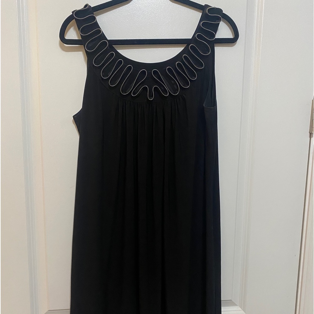 Extremely RARE&Unique Vintage Cato Zipper Ruffle Collar Sheath Dress, Size 14/16